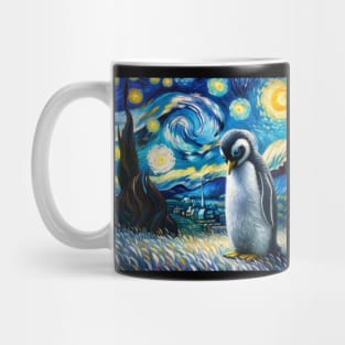 Starry Night Penguin: Poignant Tee for Penguin Awareness Day Mug